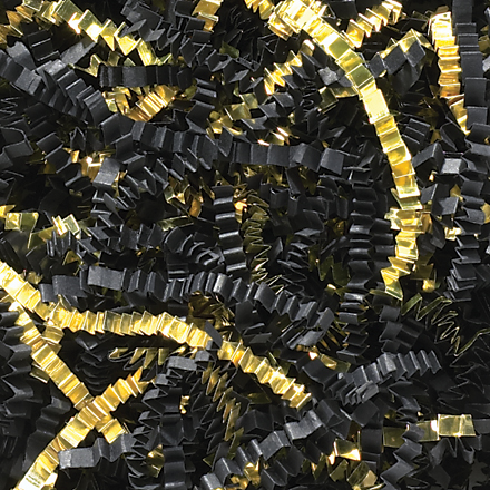 10 lb. Black and Gold Metallic Blend Crinkle Paper