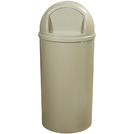 Rubbermaid<span class='rtm'>®</span> Marshal<span class='rtm'>®</span> Domed Trash Can - 25 Gallon, Beige