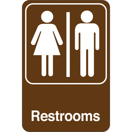 Men/Women Restrooms 9 x 6" Facility Sign